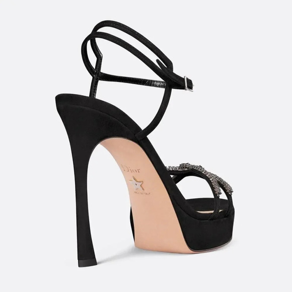 Dior Sunset Suede Heeled Sandal Black Size 8.5 - Picture 2 of 10